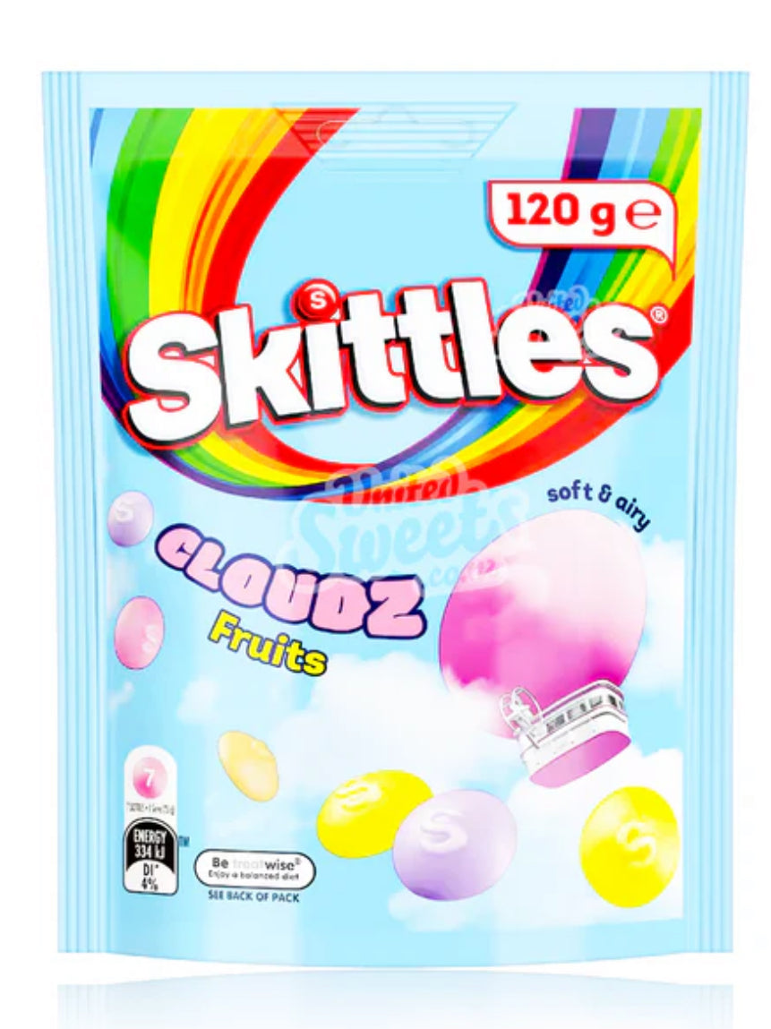 Skittles Cloudz Fruits Chewy Lollies 120g