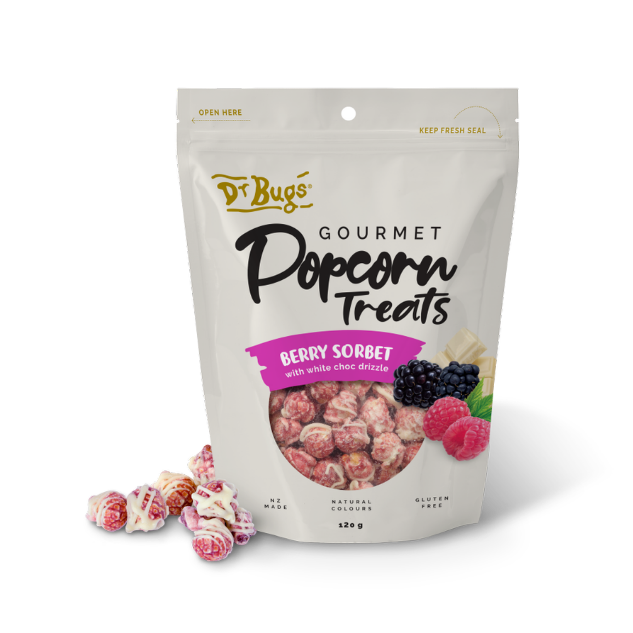 Dr Bugs Berry Sorbet Gourmet Popcorn Treats!